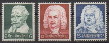 Michel Nr. 573 - 575, Komponisten postfrisch.